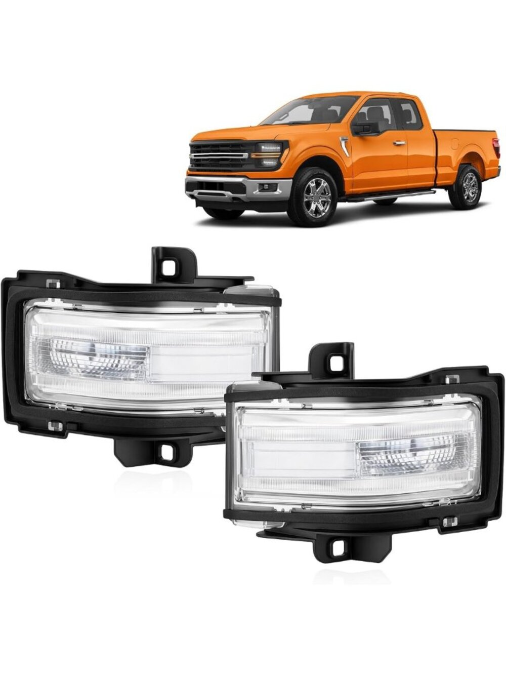 Tow Mirror Turn Signal Light Pair for 2015-2024 Trucks | Bright LED, Easy